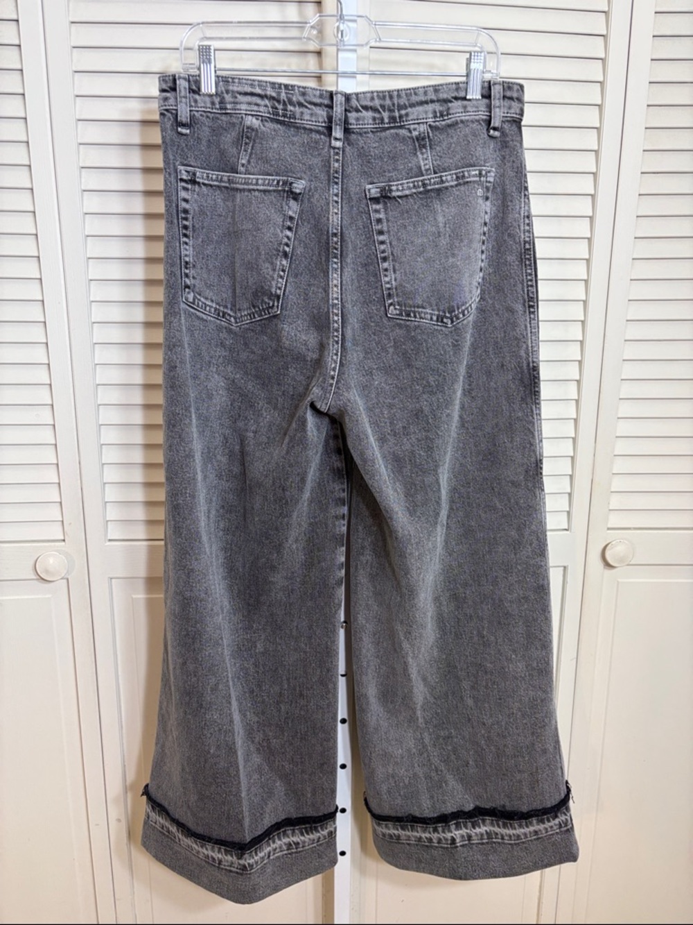 rag & bone Melina Patch Pockets Wide Leg Washed Gray Jeans Size 28 - Picture 9 of 16